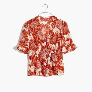 Madewell silk sunflower top, size 00